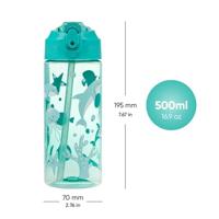 Baagl Dolfijn Drinkfles 500ml met Rietje - thumbnail