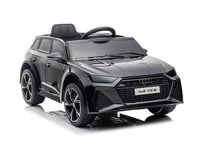 Audi RS6, 12-volt elektrische kinderauto met rubberen banden, leren zitje en meer!