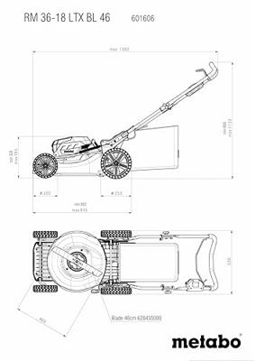 Metabo RM 36-18 LTX BL 46 | Accu-grasmaaier | Incl. accu's & lader - 601606650 Metabo RM 36-18 LTX BL 46 | Accu-grasmaaier | Incl. accu's & lader - 601606650