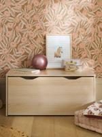 Opbergkoffer/-bank op wieltjes hout - thumbnail