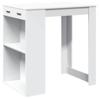 Bartafel 102x70x103,5 cm bewerkt hout wit - thumbnail