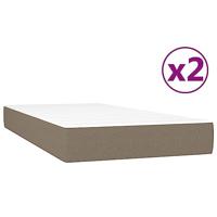 Boxspring met matras stof taupe 200x200 cm - thumbnail
