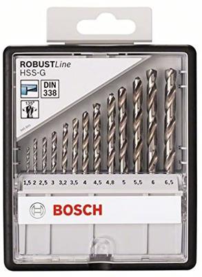 Bosch Accessoires 13-delige Robust Line metaalborenset HSS-G, 135° 1,5; 2; 2,5; 3; 3,2; 3,5; 4; 4,5; 4,8; 5; 5,5; 6; 6,5 mm, 135° 13st - 2607010538