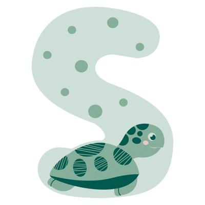 Small Foot - houten dieren kinderletter - s