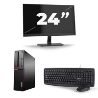 Lenovo ThinkCentre M710s SFF - Intel Core i5-7e Generatie - 8GB RAM - 256GB SSD - Windows 11 + 1x 24 inch Monitor - thumbnail