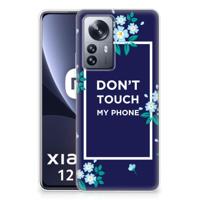 Xiaomi 12 Pro Silicone-hoesje Flowers Blue DTMP - thumbnail
