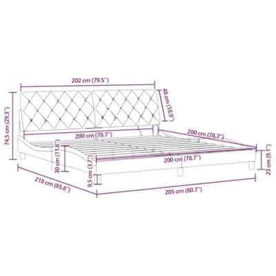 Bedframe met LED zonder matras fluweel blauw 200x200 cm