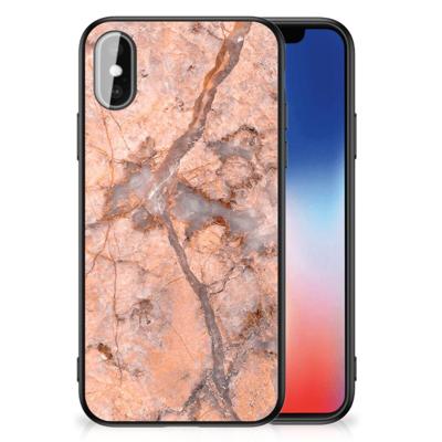 iPhone X | Xs Marmeren Print Telefoonhoesje Marmer Oranje