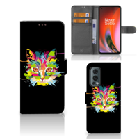 OnePlus Nord 2 5G Leuk Hoesje Cat Color - thumbnail