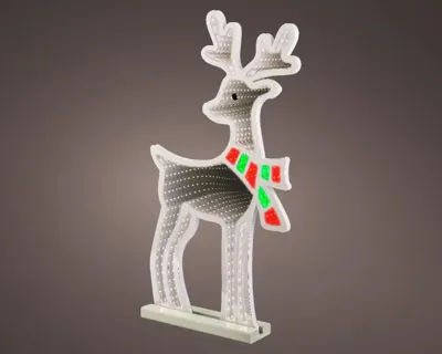 Lumineo kerstverlichting LED Infinity lights hert buiten 85cm, koel wit