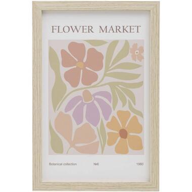 Poster Flower Market - MDF/glas - 30x20 cm - Leen Bakker
