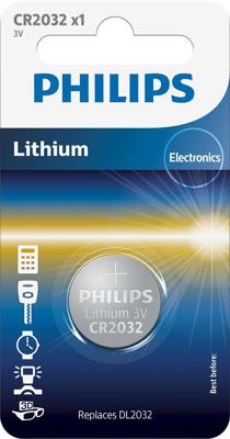 Philips Knoopcel CR2032 3 V 1 stuk(s) Lithium Minicells