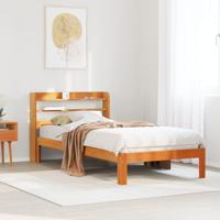 Bedframe zonder matras massief grenenhout wasbruin 75x190 cm - thumbnail