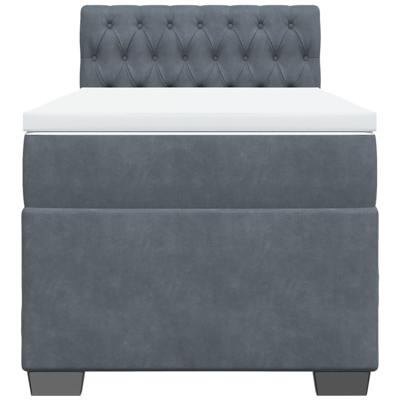 Boxspring met matras fluweel donkergrijs 120x200 cm - thumbnail