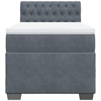 Boxspring met matras fluweel donkergrijs 90x200 cm - thumbnail