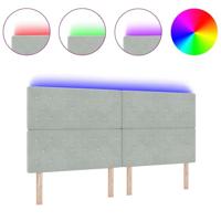 LED Hoofdbord met LED -striplichten Lichtgrijs 100 cm Fluweel - thumbnail