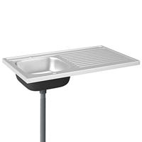 Gootsteen met afvoerset 1000x600x155 mm roestvrij staal zilver - thumbnail