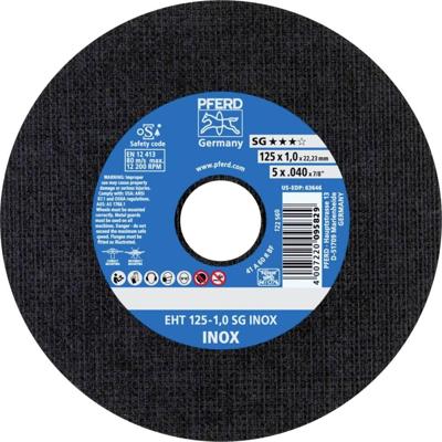 PFERD TOOLS EHT 125-1,0 SG INOX 61341116 Doorslijpschijf recht 125 mm 25 stuk(s) RVS