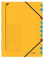 Leitz bureau sorteermap, karton, ft A4, 12 tabs, geel - thumbnail