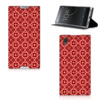 Sony Xperia L1 | Hoesje met Magneet | Batik Rood - thumbnail
