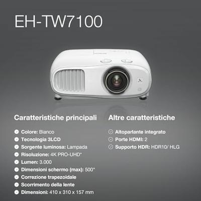 Epson EH-TW7100 4K PRO-UHD-projector Beamer Wit - thumbnail