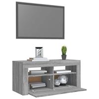 Tv-meubel met LED-verlichting 90x35x40 cm grijs sonoma eiken - thumbnail
