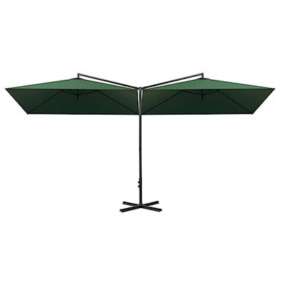 VidaXL Parasol dubbel met stalen paal 600x300 cm groen