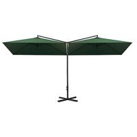 VidaXL Parasol dubbel met stalen paal 600x300 cm groen - thumbnail