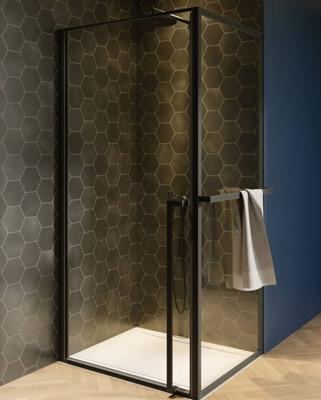Douchecabine Riho Lucid GD201 Omkeerbaar Verstelbaar Aluminium 200x90x100 cm Mat Zwart