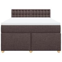 Boxspring met matras stof donkerbruin 140x200 cm - thumbnail