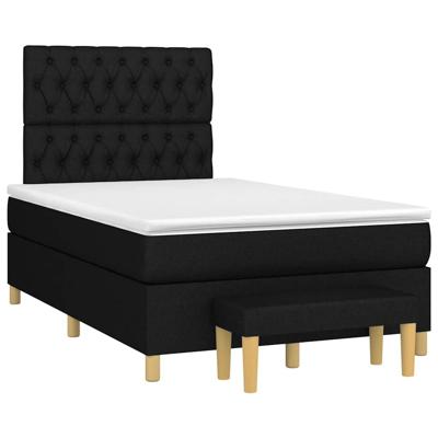 Boxspring met matras stof zwart 120x190 cm Boxspring met matras stof zwart 120x190 cm