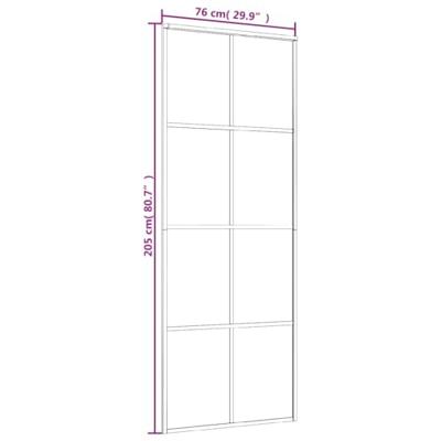 Schuifdeur 76x205 cm ESG-glas en aluminium zwart