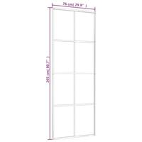 VidaXL Schuifdeur 76x205 cm esg-glas en aluminium zwart - thumbnail