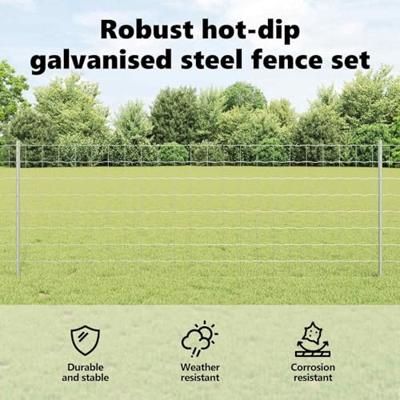 VidaXL Hek met paal zilver 0,8 x 25 m staal