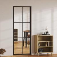 VidaXL Binnendeur 76x201,5 cm esg-glas en aluminium zwart - thumbnail