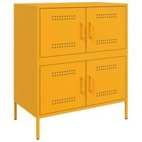 Dressoir 68x39x79 cm staal mosterdgeel - thumbnail