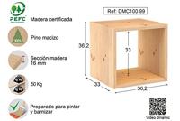 Planken Astigarraga Dinamic Kubussen Modulair Natuurlijk Pijnboom (36,2 x 33 x 36,2 cm) - thumbnail