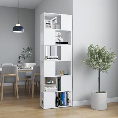 Boekenkast/kamerscherm 60x24x186 cm wit