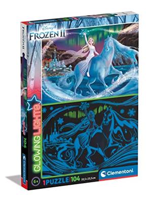 Clementoni legpuzzel super color glowing lights - frozen ii, 104st.