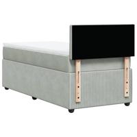 Boxspring met matras fluweel lichtgrijs 90x190 cm - thumbnail