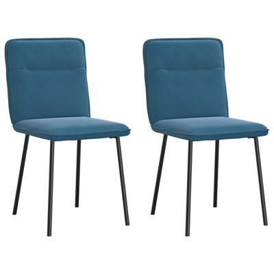 Eetkamerstoelen 2 st fluweel blauw