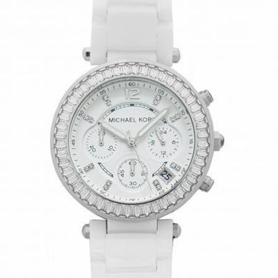 Michael Kors Parker quartz dameshorloge met witte wijzerplaat MK5848 Michael Kors Parker quartz dameshorloge met witte wijzerplaat MK5848