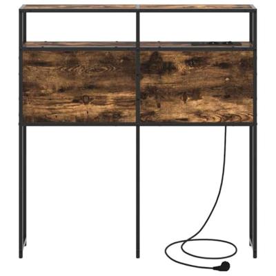 Opberghoofdbord met plank Gerookt eiken 75 cm Bewerkt hout