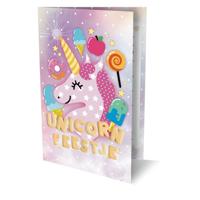 Uitnodigingen Eenhoorn 17.5x12.2cm - thumbnail