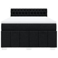 Boxspring met matras stof zwart 140x200 cm - thumbnail