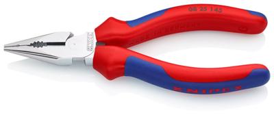 Knipex Spitse kombitang | Meer-componentengrepen | Verchroomd | Lengte 145 mm | Zelfbedieningskaart/blister - 08 25 145 SB