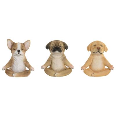 Decoratieve figuren Home ESPRIT Bruin Hond 14,5 X 9,5 X 16 CM (3 Stuks)