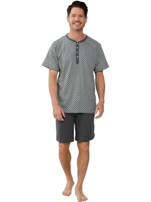 Grijs-groene katoenen heren shortama