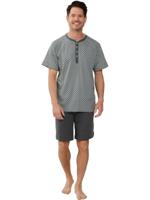 Grijs-groene katoenen heren shortama - thumbnail