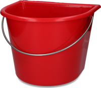 Emmer met vlakke kant 15 l Rood - thumbnail